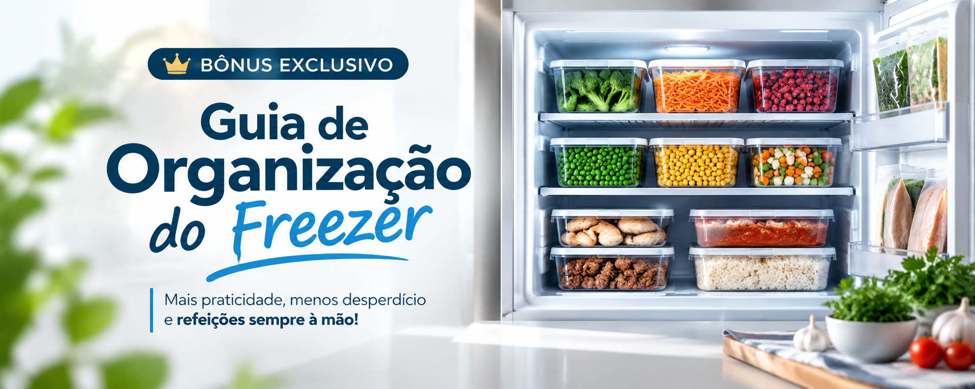 Capa do bônus Guia de Organização do Freezer